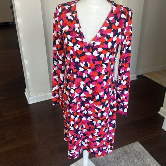 Diane von Furstenberg Reina Shift Leaf Dance Dress 6 - Picture 1 of 8